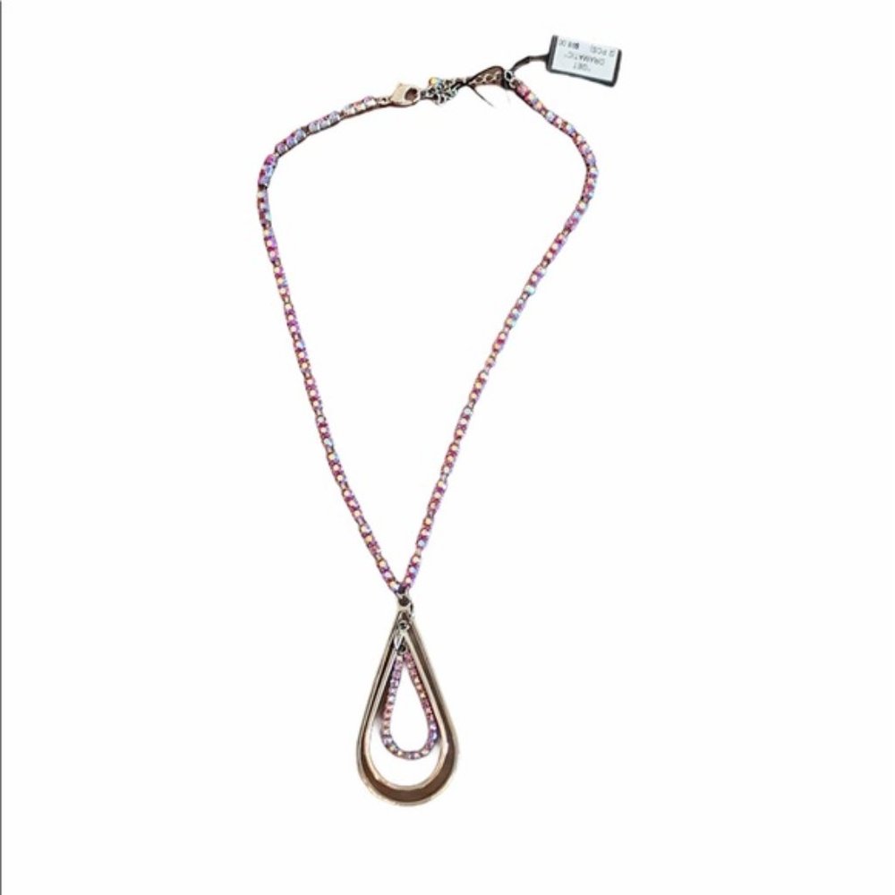 NWT Fifth Avenue Silver Rhinestone Pendant Necklace